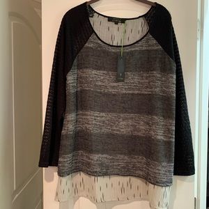Black long sleeve dressy top